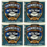 4X Hammerite Hammered White Paint 250ml Tin Paint
